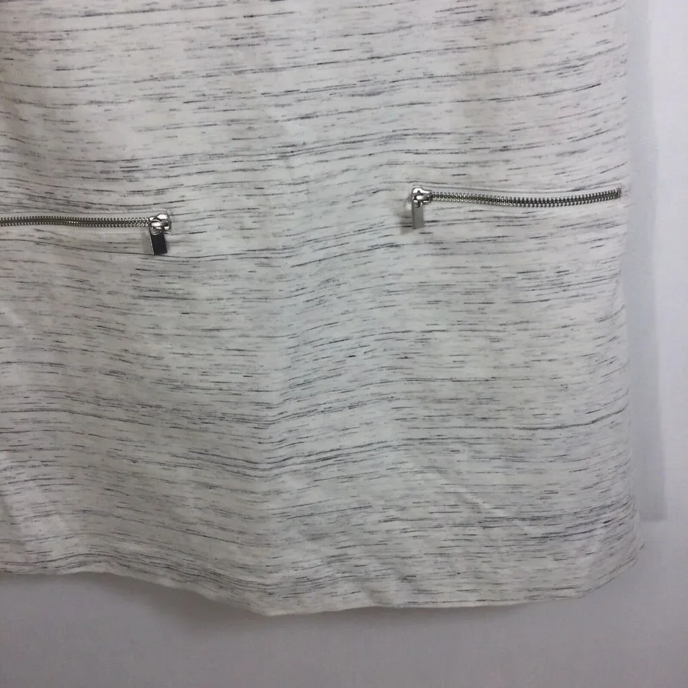 Banana Republic 4 Zipper Sleeveless Structured A-Line Dress Oatmeal Beige Sz 14 - Picture 4 of 11